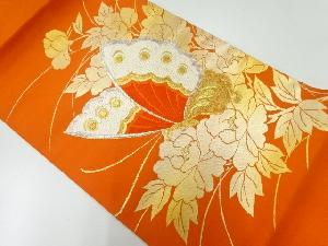 リサイクル　牡丹に蝶模様織出し名古屋帯